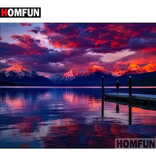 HOMFUN Full Square/Round Drill 5D DIY Diamond Painting "beautiful scenery" 3D Diamond Embroidery Cross Stitch Home Decor A27774