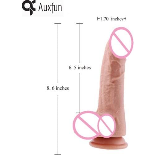 AUXFUN 8.5 inch non-toxic Sex Dildo silicone dick faloimitator Flexible Penis Strong Suction Cup sex toys for women