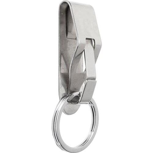 1 Pcs New Silver Alloy Keychain Outdoor Mens Belt Lock Loop Clasp Hook EDC Single Tactical Tool