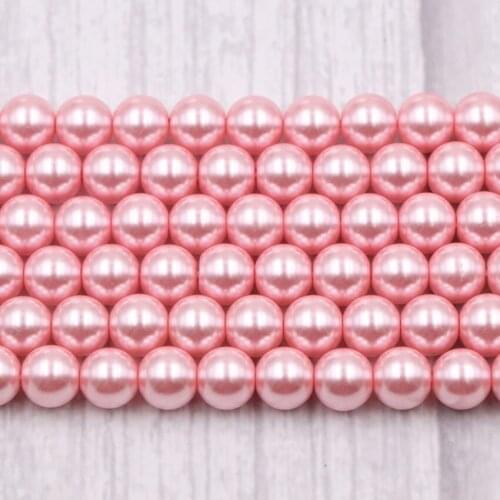 New Handmade DIY Necklace Bracelet Imitation Pearl Beads Round Loose Beads Accessories Glass Pearls Shell Jewelry Making 15" B7