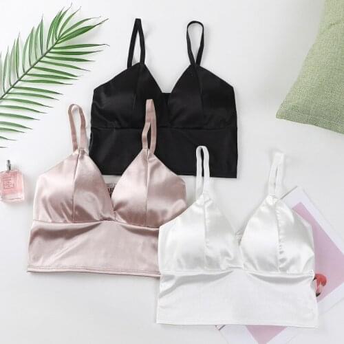 Women Sexy Bras Strap Silk Smooth Plunge Bralette Bra Sleeping Brassiere Push Up Bras New Sexy Lingerie Top Wireless Bra Top