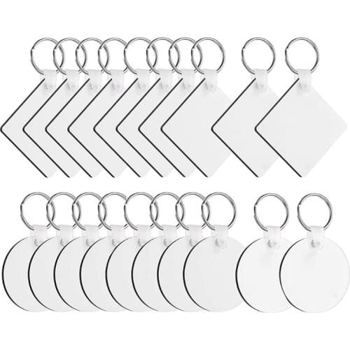 Dye Sublimation Blank Wooden Keychain MDF Blank Keychain with Key Ring Thermal Transfer Printing Key Chain for Present