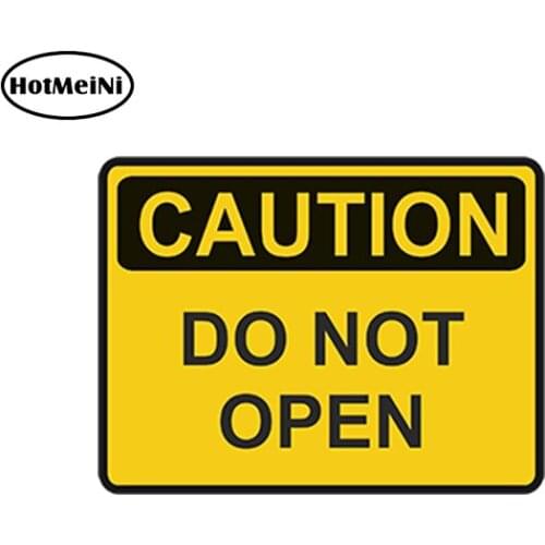 HotMeiNi 13cm x 10cm Do Not Open Caution Sticker WARNING Danger Safety VINYL Decal Bumper Waterproof JDM car sticker