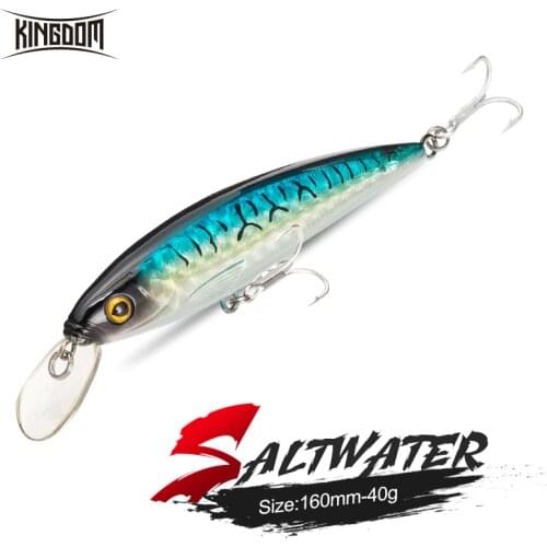 Kingdom Sea Fishing Lures Topwater Floating Minnow 14cm 40g Far Casting Fishing Wobblers Two Size Artificial Hard Bait For Bass