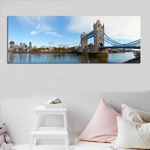 London Tower Bridge Paintings Landscape Posters Canvas HD Prints Pictures Wall Art Home Decor No Frame