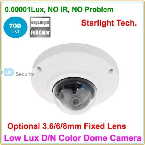 Lihmsek 1/3" Sony super HAD CCD 700TVL Vandalproof Mini Dome Color Image Starlight Day/Night Camera CCTV Security Product