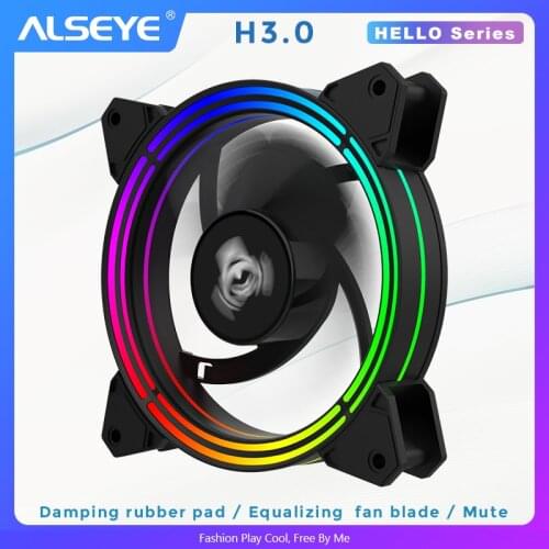 ALSEYE PC Fan 4 pin PWM 120mm Cooling Fans Cooler Static RGB Computer Fan for Case and CPU Fan Replacement