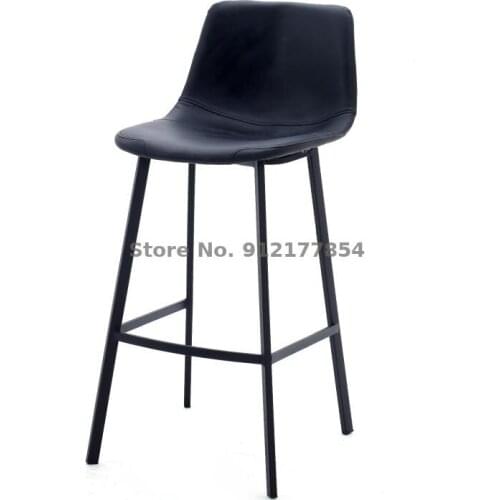 Nordic Leisure Iron Art Bar Stool Backrest Metal Bar Chair Home Modern Minimalist Bar Stool Light Luxury High Stool
