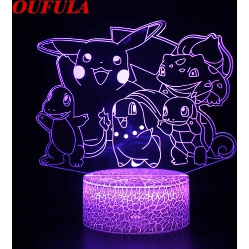 Night LED Lights Novelty 3D lamp Cute Toy Gift 7 Color Abstract Artist Graphics Cartoon Atmosphere Lamp For Children Kids Room