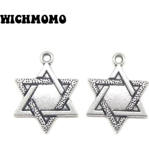 2019 New Fashion 28mm 10pieces/bag Retro Zinc Alloy Stars Charms Pendant for Diy Earring Necklace Jewelry Accessories