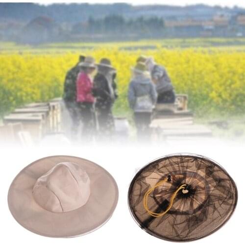 Bee Hat Beekeeping Denim Net Head Face Protector Cap Mosquitoes Outdoor Camping