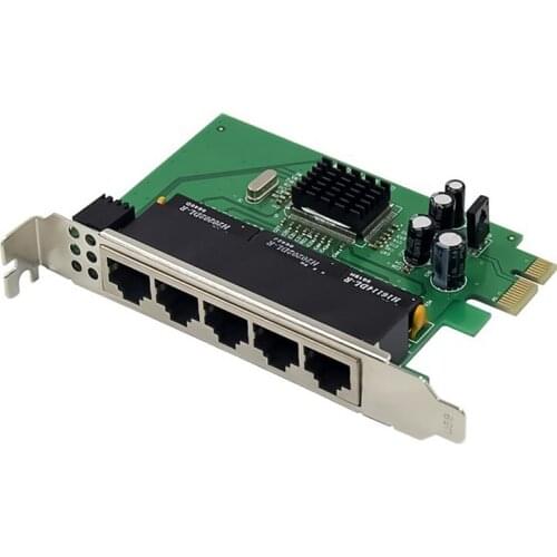 PCI-E Ethernet Switch Card PCI-E X1 IC Plus IP175C 5-Port Fast Ethernet Integrated Switch Card Transceiver