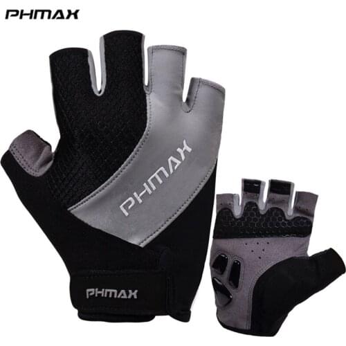 PHMAX Liquid GEL Cycling Gloves Half Finger Silicone Thickened Pad Racing Bicycle Gloves Shockproof Breathable Mtb Bicycle Glove