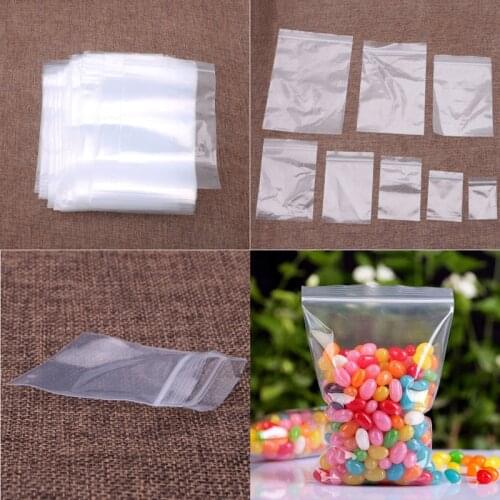 2021 New 100X Clear Grip Self Press Seal Resealable Zip Lock Plastic Jewelry Bags 8 Sizes