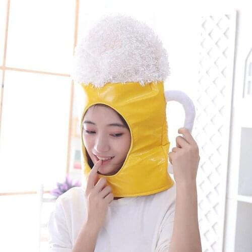 Plush Beer Hood Hat Toy Funny Trick Cap Headgear Photography Performance Props Kids Educational Toys for Children Gifts