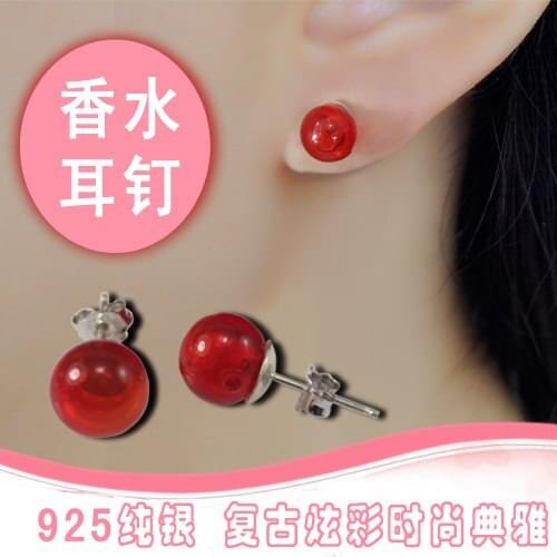 1PC 925 Sterling Perfume ball earring Perfume Bottle Earring 925 Sterling Jewelry women Gift