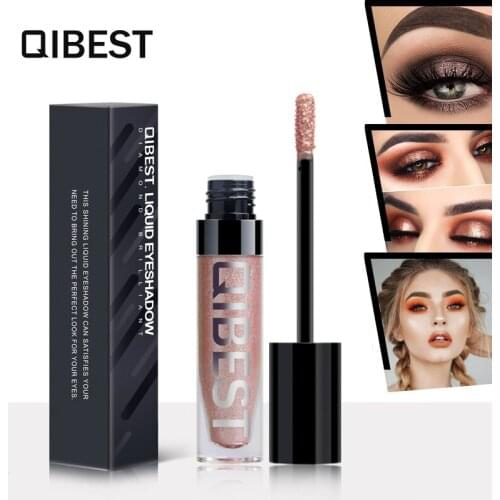 QIBEST Brand Make up Glitter Eyeshadow maquillaje profesional Liquid Eye shadow Matte shimmer shine Eyes Cosmetic beauty