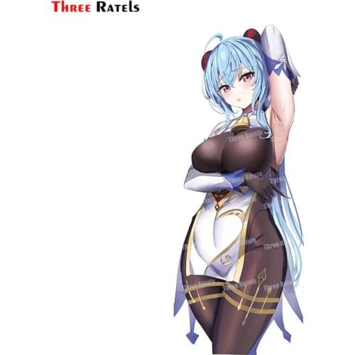 Three Ratels A233 Ganyu Genshin Impact Anime Lovely Waterproof Computer Trunk Stickers Car Styling Decal Scratch-proof Decor