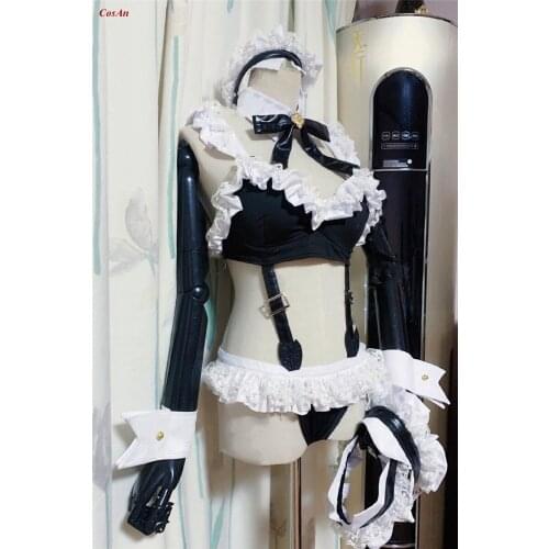 The Lovely Black Cat Maid Cosplay Costume Fashion Sexy Uniform Suits Unisex Activity Party Role Play Clothing Custom-Make Any