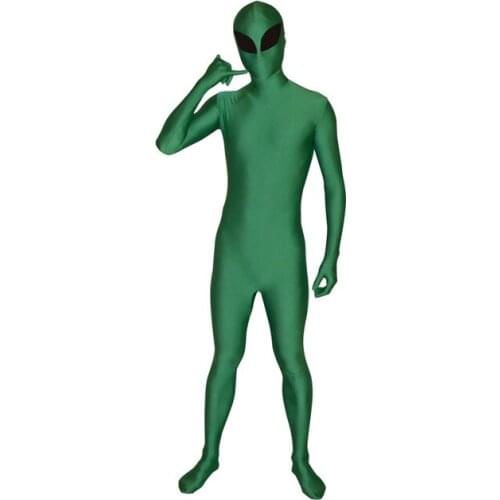 Green Alien costume cosplay adult halloween costumes men adult full bodysuit zentai custom