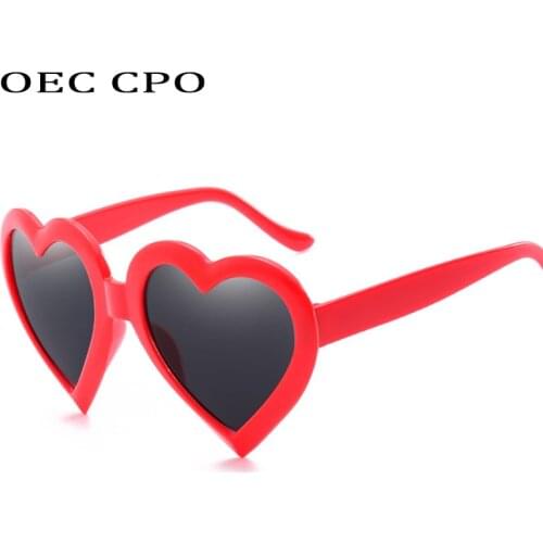 OEC CPO Sexy Heart Shade For Women Fashion Sunglasses Brand Female Vintage Love cateye Glasses oculos Feminino Sunglasses O51