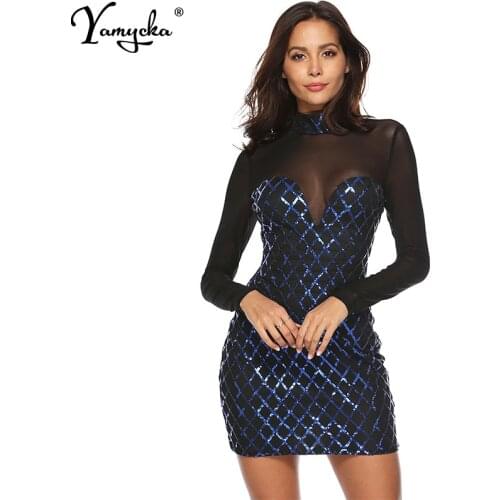 Sexy Sequins summer elegant dress women bodycon Night club Party perspective vintage Mesh Plaid Bling dresses vestidos 2021 new