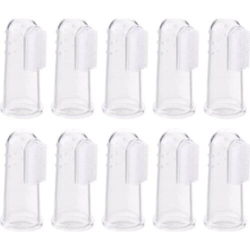 10PCS Silicon Childrens Toothbrush Finger Baby Toothbrush Deciduous Tooth Brush for Infant Soft Teeth Clear Baby Brush