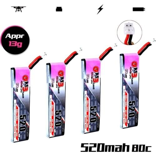 1/2/3/4/5/6/8/10PCS GNB 520mAh 3.8V 80C/160C 1S HV 4.35V Lipo Battery PH2.0 Plug For Emax Tinyhawk Kingkong LDARC TINY7 Drone