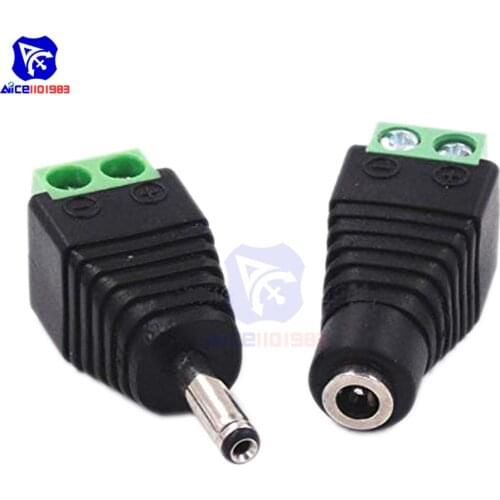 Diymore 1 Pair 3.5x1.35 mm Male Female DC Power Plug Jack Wire Connector for CCTV Camera LED Strip Light