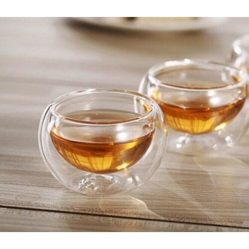 10pcs/lot Elegant Clear Glass Drinking Cup Heat Resistant Double Wall Layer Glass Tea Cup Water Cup For flower Tea JN 1031