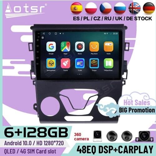 128G Carplay Android 10 Player For Ford Mondeo 5 2014 2015 2016 2017 2018 2019 GPS Navi Car Radio Video Audio Receiver Head Unit