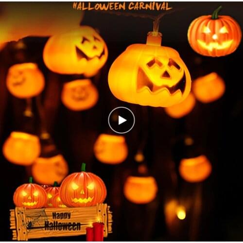 3m Halloween LED Lights Horror Pumpkin Lights Ornament Halloween Light Post Party Props Garden Bar Backyard Lamp Decorations