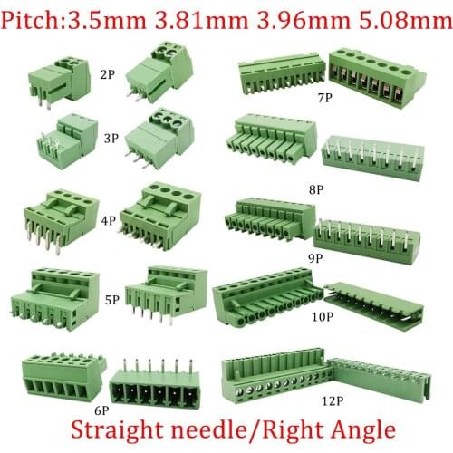 15EDG Pitch 3.5/3.81/3.96/5.08mm KF2EDG PCB Screw Terminal Block Male Female Wire Connector 2/3/4/5/6/7/8/9/10/12Pin Plug Socket