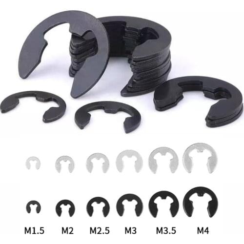 50PCS M1.5 M2 M2.5 M3 M3.5 M4 E Clip Circlip Retaining Ring Washer for Shaft Fastener E-Clip 02037 RC HSP Model Car Spare Parts