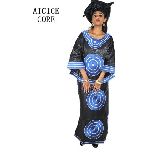 African dresses for women 100% COTTON NEW AFRICAN FASHION DEISGN BAIZN RICHE EMBROIDERY DESIGN DRESS african clothes DP192