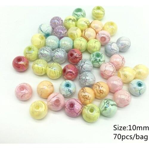 Acrylic Macarons colorful Burst mark beads for Jewelry making Spray paint Special handling High quality 10mm 70pcs/bag