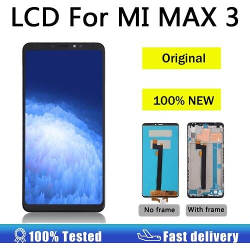 AUMOOK 6.9" Original LCD for Xiaomi MI MAX 3 Display Digitizer Replacement LCD Screen with Frame Global Version LCD Screen