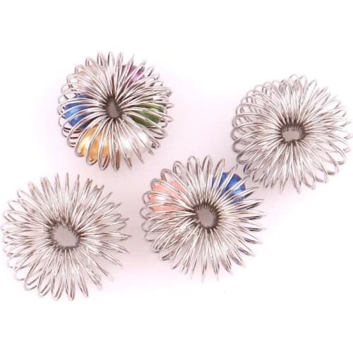 10pcs Round Ball Bead Pearl Cages Spiral Locket Pendants Charms Fit DIY Men Women Jewelry Making Gifts K1561