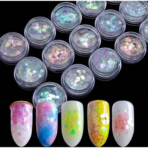 AB Color Fluorescent Transparent Nail Illusion Color Tape Multilateral Round Heart Nail