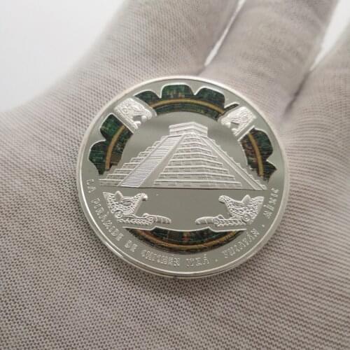 Bicolor Maya Memorial Coin Pyramids Coins American Coins Mexico Aztec Silver Foreign Coins