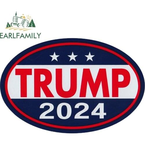 EARLFAMILY 13cm x 8.6cm For TRUMP 2024 Car Stickers Waterproof Decal Auto Refrigerator Car Styling Motorcycle Decoration