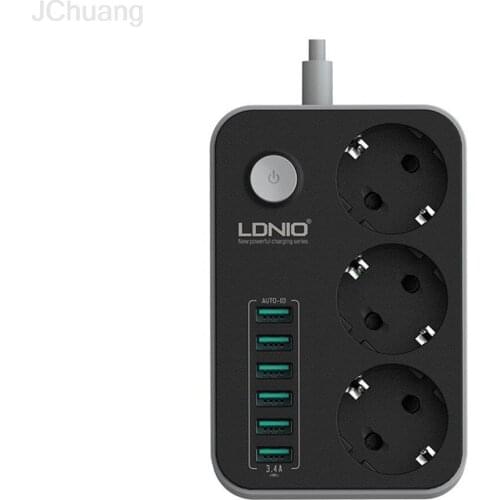 3 Outlets 6 USB Ports USB Electronic Power Strip Smart Home Socket Surge Protector Fast Charging Home Extension Patch Board EU