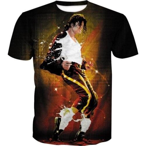 Men Women Summer Singer Michael Jackson 3D Print T-Shirt Hip Hop Boy Girl Fans Tshirt Cool Clothes Tees Birthday Party Gift Top