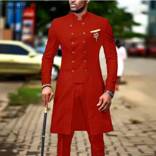 Gwenhwyfar Red Suit Slim Wedding Suits （Jacket+Pants）Suits for Men Groom Tuxedo Indian Wedding Wear Casual Man Blazer Men