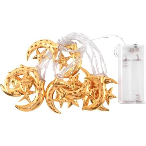 Eid Mubarak Star Palace Led Light String Islamic Muslim Festival Party Home Decor Ramadan Kareem Ornament Fairy Lights