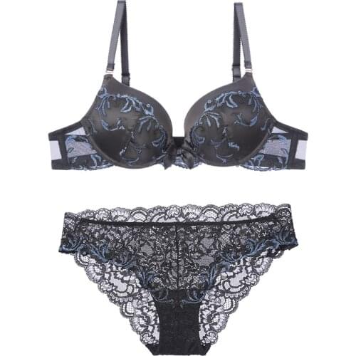 LILYMODA New Women Sexy Push Up Cup Bra Brassiere Sets Female Bra Briefs Sets Lace Panties Underwear Lingerie High Quality