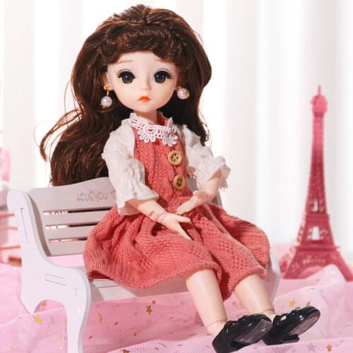 BJD 30CM Doll Dress Up Fashion Cute Dolls with Clothes Toy for Girls Gift Fashion Princess Clothes Suit Accessories