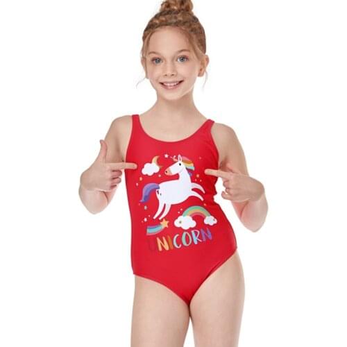 2-12years Swimsuits For Girls 2021 Cartoon One-Piece Bathing Suits Fashion Backless Beach Wear Lovely Children Girls Swimsuits