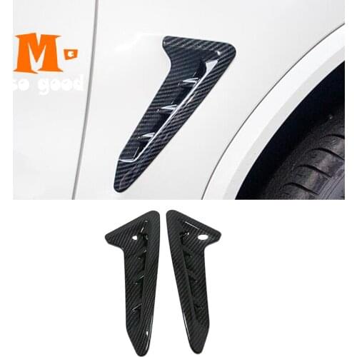 ABS Matte/Carbon Fibre For BMW X3 G01 X4 G02 2018 2019 car Body side air outlet protector panel Cover Trim Car Styling 2pcs