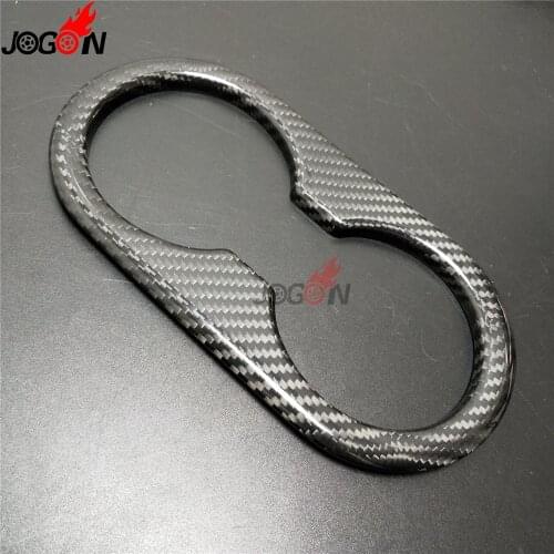 Carbon Fiber Car Interior Rear Back Seat Water Cup Holder Frame Molding Cover Trim Styling For Tesla Model 3 Model Y 2017